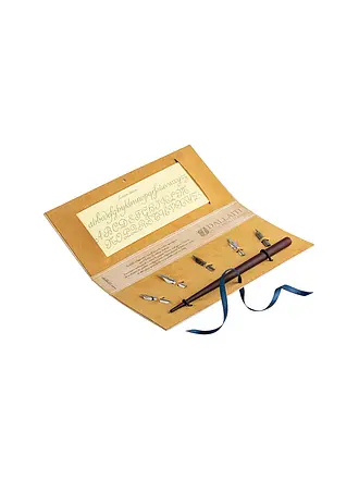 DALLAITI | Set da scrittura con penna calligrafica in legno e 5 pennini calligrafici oro |